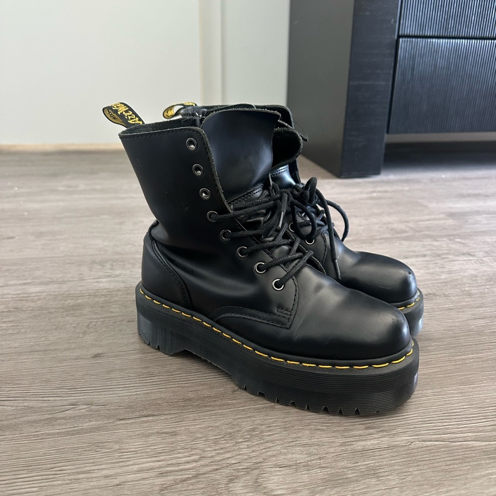 Dr. Martens Black Leather Combat Boots